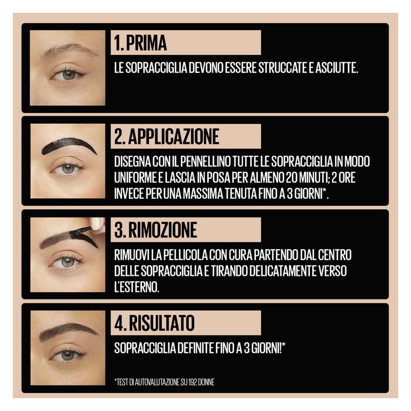 Maybelline New York Tattoo Brown Peel Off Tinta sopracciglia 25 - Chocolate Brown
