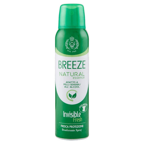 Breeze Natural Essence Invisible Fresh 0% Alcol Sali di Alluminio Deodorante corpo 150ml
