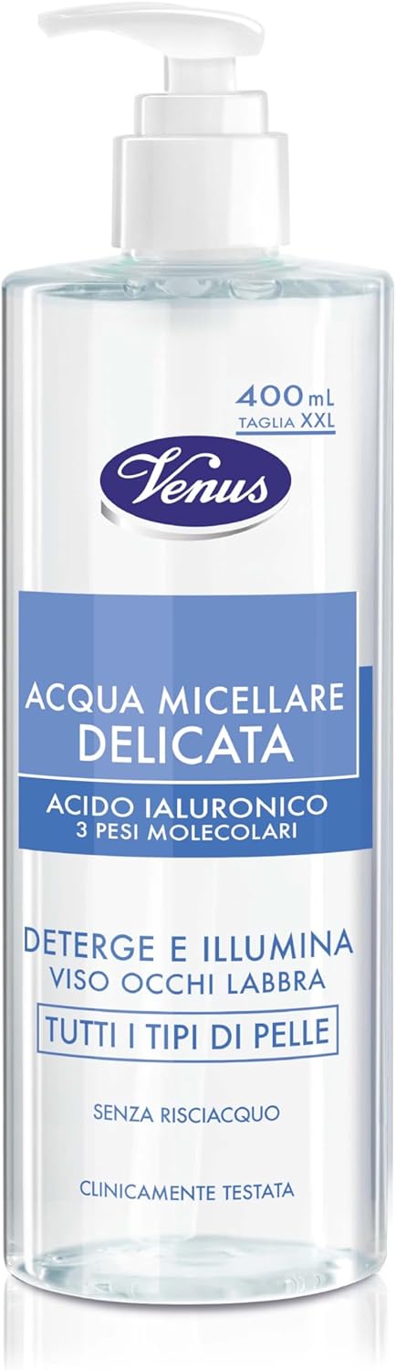 Venus Acqua Micellare Delicata Acido Ialuronico 3 Pesi Molecolari 400ml