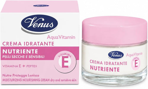 Venus Crema Idratante Nutriente Pelli Secche e Sensibili Vitamina E + Peptidi 50ml
