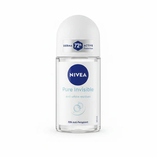 NIVEA Pure Invisible Deodorante Roll-on 50ml – Anti-Traspirante 72h – Anti-Residui Bianchi