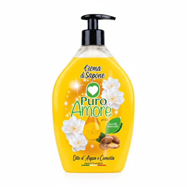 Puro Amore Crema di Sapone PH 5.5 Olio d'Argan e Camelia 750ml