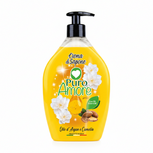 Puro Amore Crema di Sapone PH 5.5 Olio d'Argan e Camelia 750ml