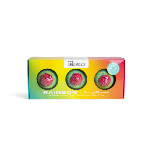 IDC INSTITUTE Tris Bombe da bagno 3 x 100g Rainbow Orange&Lemon