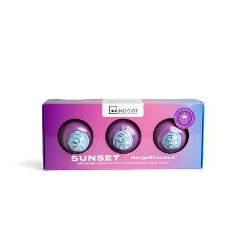 IDC INSTITUTE Tris Bombe da bagno 3 x 100g Sunset Mango&Coconut