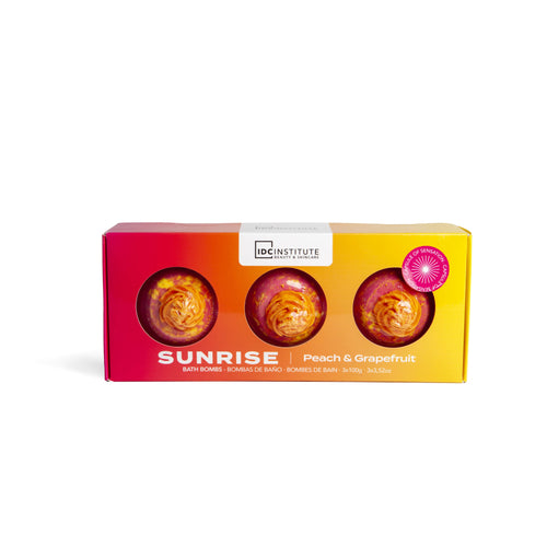 IDC INSTITUTE Tris Bombe da bagno 3 x 100g Sunrise Peach&Grapefruit